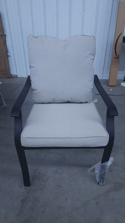 8 PC OUTDOOR DINING SET! (SIX CHAIRS, ROUGHT IRON DINING TABLE, & AN UMBRELLA!)

-Whole set is Brand New & Assembled