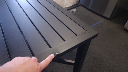 Mainstays Black Metal 5Pc Dining Set!

-New & Assmebled (Table Does Have some small indents/scratchs, photos shown)
