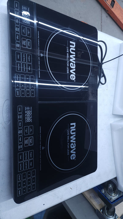 NUWAVE Double Precision Induction Cooktop, Portable, Powerful with 2 Large 8” Heating Coils! (USED - LIKE NEW)

-Used once, very clean but does have a mark on the right burner, photos shown