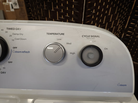 Whirlpool  7-cu ft Electric Dryer (White)!

-Brand new (Signal Knob is Missing Cover)