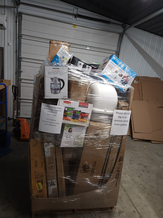 JUMBO LIQUIDATION PALLET- Number # 2341

 

$399 after 20 percent automatic discount at checkout 
