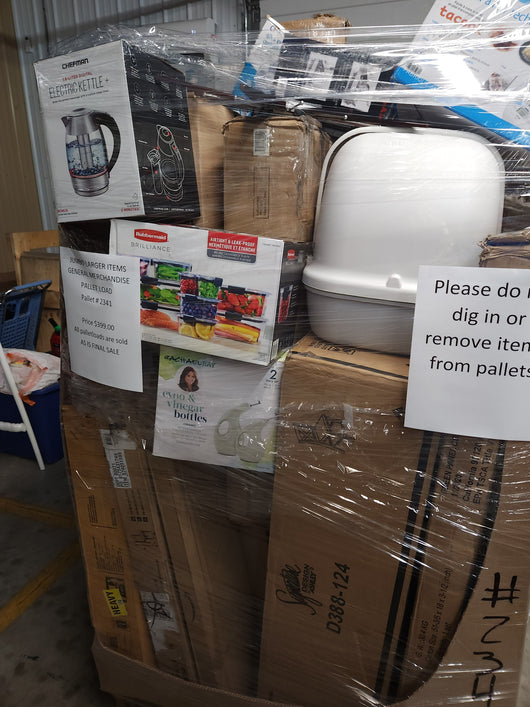 JUMBO LIQUIDATION PALLET- Number # 2341

 

$399 after 20 percent automatic discount at checkout 