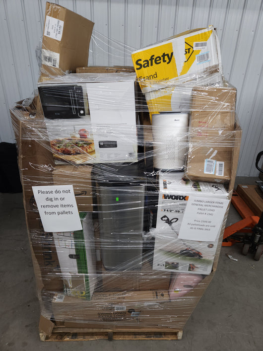 JUMBO LIQUIDATION PALLET- Number # 2342

 

$399 after 20 percent automatic discount at checkout 