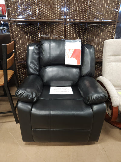 Relax A Lounger Warren Reclining Armchair, 35.5" W x 37.8" D x 39.4" H, Black! (NEW - HAS A MINOR TEAR FROM SHIPPING)
