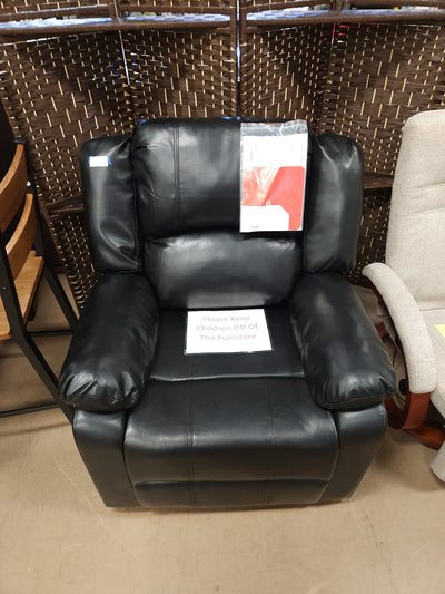 Relax A Lounger Warren Reclining Armchair, 35.5" W x 37.8" D x 39.4" H, Black! (NEW - HAS A MINOR TEAR FROM SHIPPING)