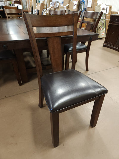 Teton 9Pc Solid Wood Dark Brown/Espresso Dining Set! (NEW & ASSEMBLED - CHAIRS HAVE DEFECTS, PHOTOS SHOWN)

-Brand new and Assembled, some chairs have scratches/frays from shipping, photos shown