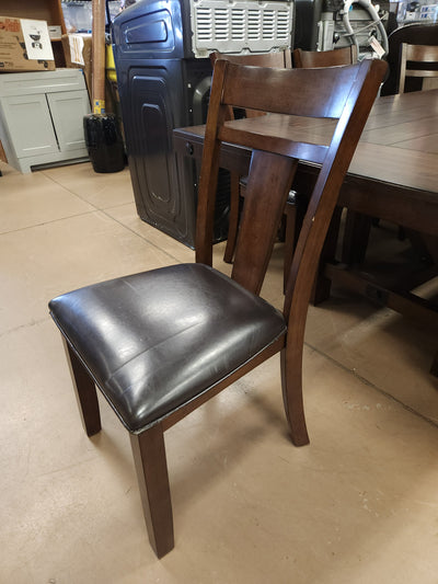 Teton 9Pc Solid Wood Dark Brown/Espresso Dining Set! (NEW & ASSEMBLED - CHAIRS HAVE DEFECTS, PHOTOS SHOWN)

-Brand new and Assembled, some chairs have scratches/frays from shipping, photos shown