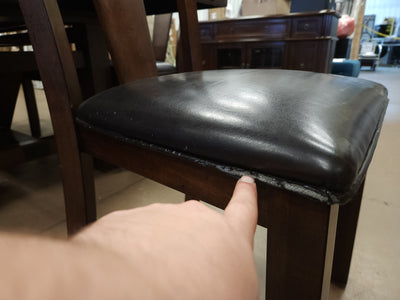 Teton 9Pc Solid Wood Dark Brown/Espresso Dining Set! (NEW & ASSEMBLED - CHAIRS HAVE DEFECTS, PHOTOS SHOWN)

-Brand new and Assembled, some chairs have scratches/frays from shipping, photos shown