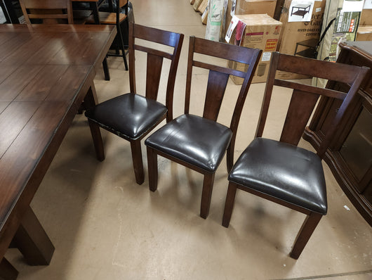 Teton 9Pc Solid Wood Dark Brown/Espresso Dining Set! (NEW & ASSEMBLED - CHAIRS HAVE DEFECTS, PHOTOS SHOWN)

-Brand new and Assembled, some chairs have scratches/frays from shipping, photos shown