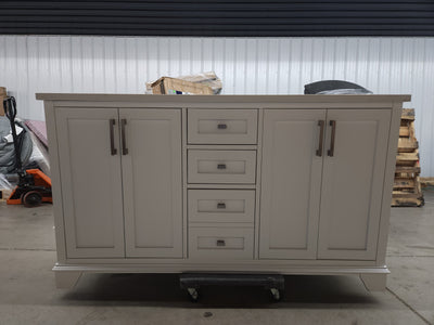 Ove Broadway 60" Double Sink Bathroom Vanity! (NEW/MISSING BACKSPLASH/CHIPPED CORNER)

-Brand new out of the box, has some light chips on two corners and front trim, photos shown