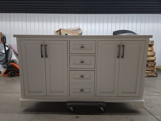 Ove Broadway 60" Double Sink Bathroom Vanity! (NEW/MISSING BACKSPLASH/CHIPPED CORNER)

-Brand new out of the box, has some light chips on two corners and front trim, photos shown