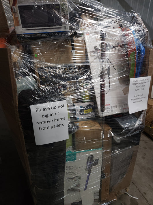 JUMBO LIQUIDATION PALLET- Number # 2348

 

$399 after 20 percent automatic discount at checkout 
