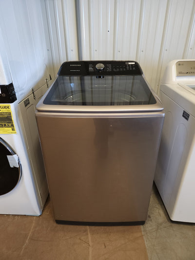 Samsung 5.0 cu. ft. Top Load Washer with Active Water Jet in Champagne!  -Brand new out of the box, but does have a small indent from shipping, photos shown