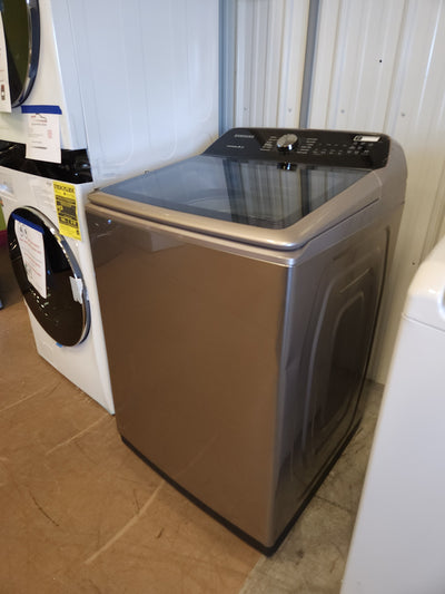 Samsung 5.0 cu. ft. Top Load Washer with Active Water Jet in Champagne!  -Brand new out of the box, but does have a small indent from shipping, photos shown