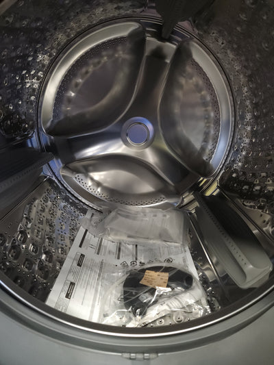 Samsung 4.5CuFt Front Load Washer with Steam!

-Brand new out of the box (Does Have a small indent under the door) - (Works perfectly, door must be pushed harder to close, Does Lock When Started)