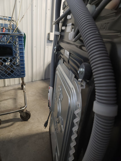 Samsung 4.5CuFt Front Load Washer with Steam!

-Brand new out of the box (Does Have a small indent under the door) - (Works perfectly, door must be pushed harder to close, Does Lock When Started)