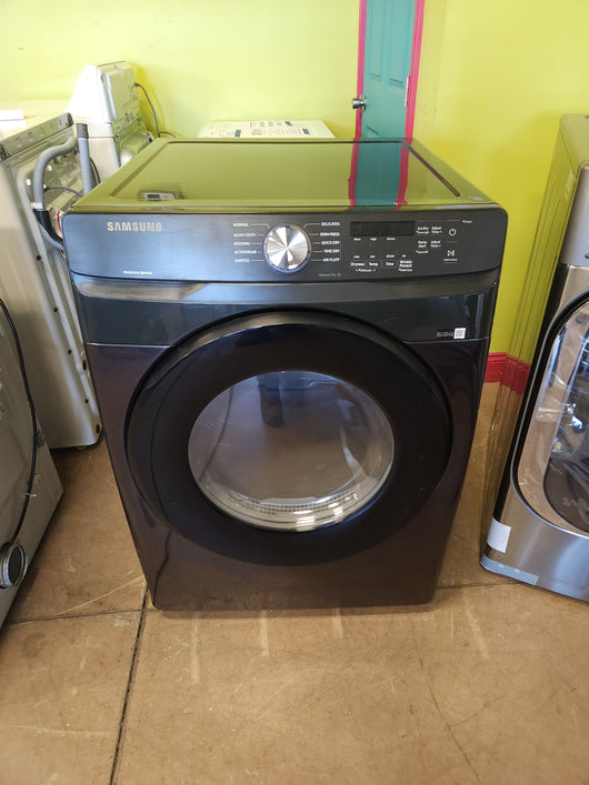 Samsung - 7.5 Cu. Ft. Stackable Smart Electric Dryer with Steam and Sensor Dry - Black stainless steel!

-Brand new out of the box but does have some dents from shipping, photos shown!