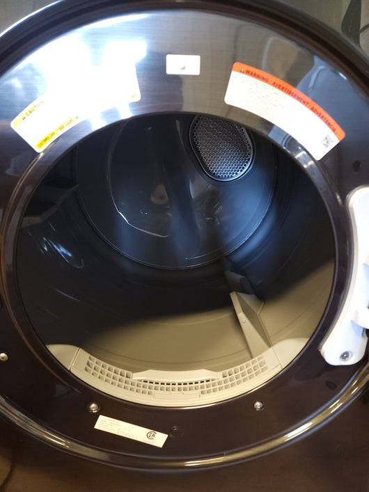 Samsung - 7.5 Cu. Ft. Stackable Smart Electric Dryer with Steam and Sensor Dry - Black stainless steel!

-Brand new out of the box but does have some dents from shipping, photos shown!