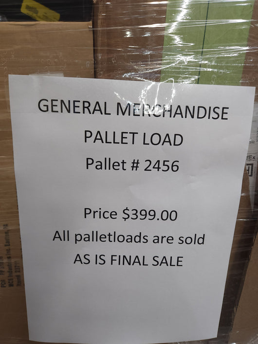 JUMBO LIQUIDATION PALLET- Number # 2456

 

$399 after 20 percent automatic discount at checkout 
