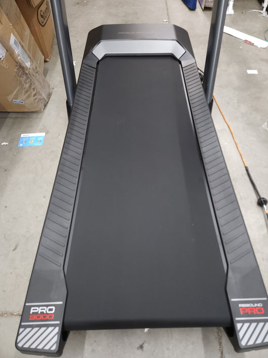 ProForm Pro 9000 Smart Treadmill!

-Brand new and already assembled! -(Has a small chip in plastic and color is rubbed off some under display Numbers, photos shown)