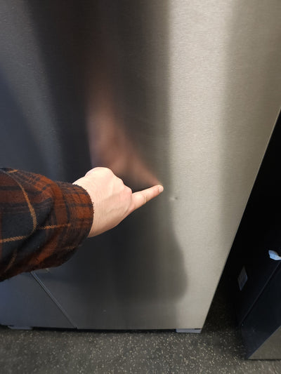 Whirlpool  21.4-cu ft Side-by-Side Refrigerator with Ice Maker (Fingerprint Resistant Stainless Steel)!

-Brand new, has very small indents on doors from shipping, photos shown