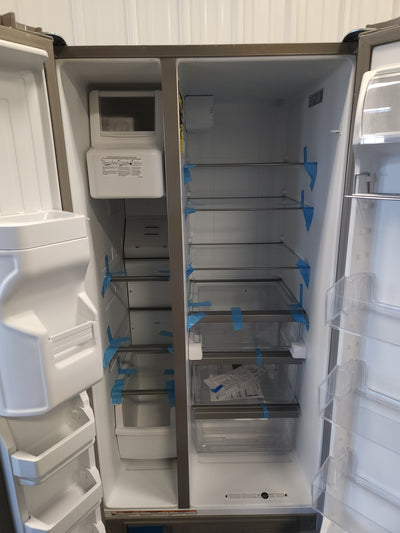 Whirlpool  21.4-cu ft Side-by-Side Refrigerator with Ice Maker (Fingerprint Resistant Stainless Steel)!

-Brand new, has very small indents on doors from shipping, photos shown