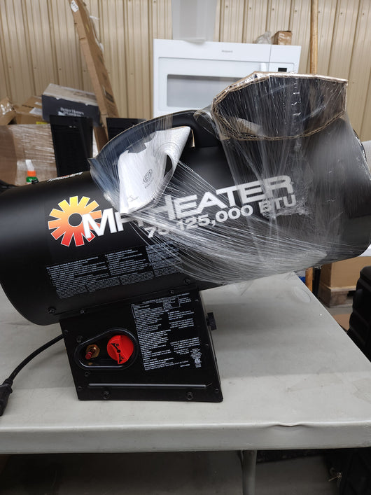 Mr. Heater F271390 75,000 - 125,000 BTU Forced Air Propane Heater!

-Brand new but is lightly dented from shipping