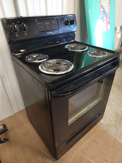 Frigidaire Black Electric Coil Top Stove! (USED)

-Used but was tested and works great