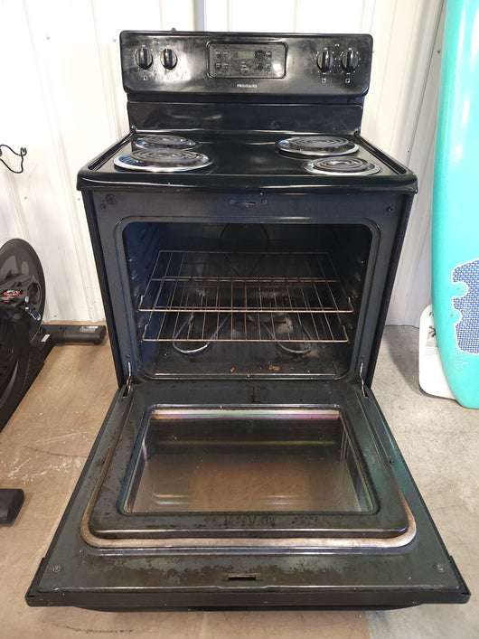 Frigidaire Black Electric Coil Top Stove! (USED)

-Used but was tested and works great
