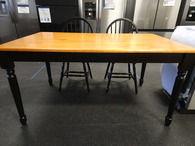 Better Homes and Gardens Autumn Lane Farmhouse 5-Piece Dining Set Bundle, Black and Oak!

-Brand new and Assembled but The Table does have one very small chip on top, photos shown)