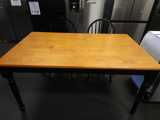 Better Homes and Gardens Autumn Lane Farmhouse 5-Piece Dining Set Bundle, Black and Oak!

-Brand new and Assembled but The Table does have one very small chip on top, photos shown)