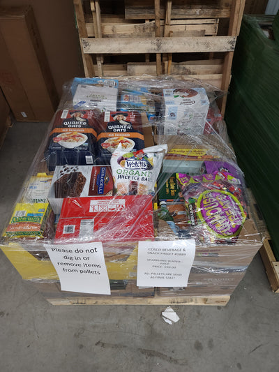 C-STCO BEVERAGE AND SNACKS GROCERY PALLET#1889

 

NUMBER 1889