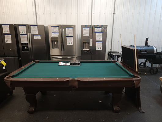 Barrington 90" Ball and Claw Leg Billiard, Pool Table with Cue Rack and Dartboard Set!