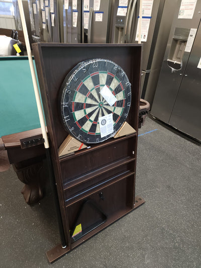 Barrington 90" Ball and Claw Leg Billiard, Pool Table with Cue Rack and Dartboard Set!