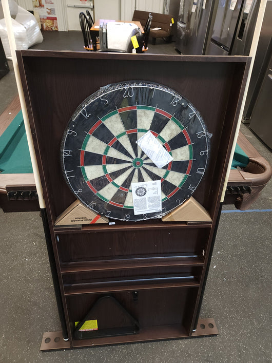 Barrington 90" Ball and Claw Leg Billiard, Pool Table with Cue Rack and Dartboard Set!