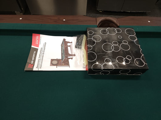 Barrington 90" Ball and Claw Leg Billiard, Pool Table with Cue Rack and Dartboard Set!