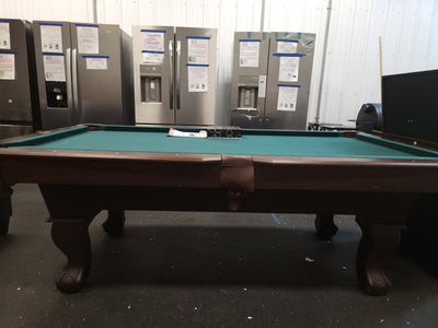 Barrington 90" Ball and Claw Leg Billiard, Pool Table with Cue Rack and Dartboard Set!