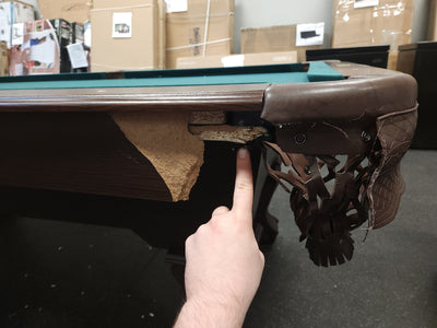 Barrington 90" Ball and Claw Leg Billiard, Pool Table with Cue Rack and Dartboard Set!