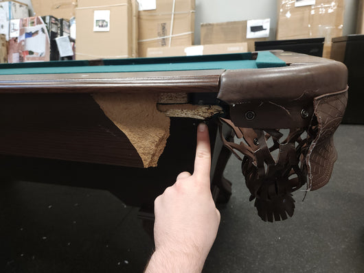 Barrington 90" Ball and Claw Leg Billiard, Pool Table with Cue Rack and Dartboard Set!