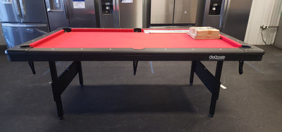 GoSports Mid-Size Billiards Game Tables - Foldable Design, Includes Full Set of Pool Balls, 2 Cue Sticks, Chalk, and Felt Brush!

-Brand new right out of the box, but one corner does have a very small blemish, photos shown
