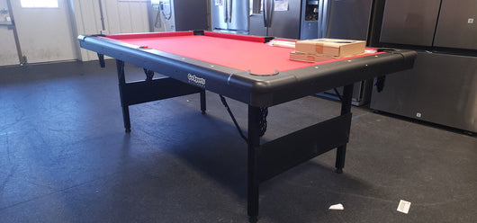 GoSports Mid-Size Billiards Game Tables - Foldable Design, Includes Full Set of Pool Balls, 2 Cue Sticks, Chalk, and Felt Brush!

-Brand new right out of the box, but one corner does have a very small blemish, photos shown