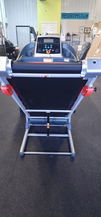 Sunny Health & Fitness Treadmill with Manual Incline, Pulse Sensors, Folding, LCD Monitor for Exercise SF-T4400! 

-New & Assembled but does have some cracked plastics from shipping, photos shown