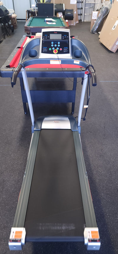 Sunny Health & Fitness Treadmill with Manual Incline, Pulse Sensors, Folding, LCD Monitor for Exercise SF-T4400! 

-New & Assembled but does have some cracked plastics from shipping, photos shown