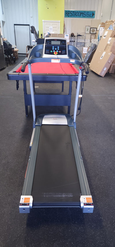 Sunny Health & Fitness Treadmill with Manual Incline, Pulse Sensors, Folding, LCD Monitor for Exercise SF-T4400! 

-New & Assembled but does have some cracked plastics from shipping, photos shown