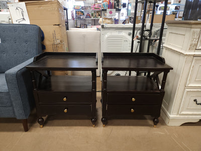 B&M Beans BM Modern Black Cherry 2 Drawer Nightstand! New & Assembled!
