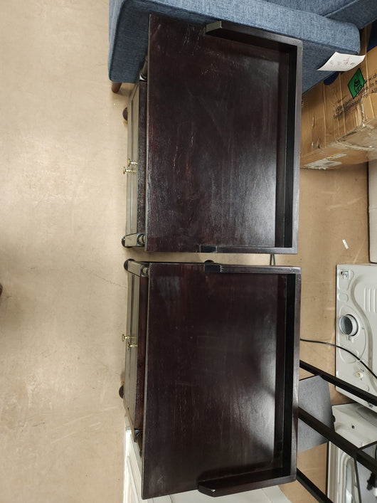 B&M Beans BM Modern Black Cherry 2 Drawer Nightstand! New & Assembled!