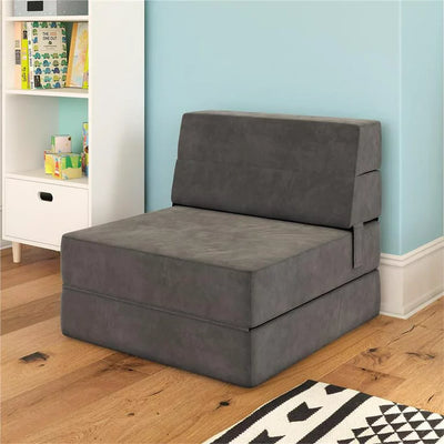 DHP Comfy Flip Out Chair and Sleeper Convertible 3-in-1 Design in Dark Gray!

-Brand new in the box (ONE Small Rectangular Cushion is lightly indented from a strap in shipping. May go back to normal over time, price reduced for this)