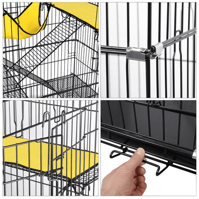 Yaheetech, 4-Tier & 1-Hammock Playpen, Premium Cat Cage, Black, 47-in!

-Brand new in the box 