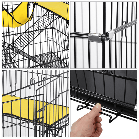 Yaheetech, 4-Tier & 1-Hammock Playpen, Premium Cat Cage, Black, 47-in!

-Brand new in the box 