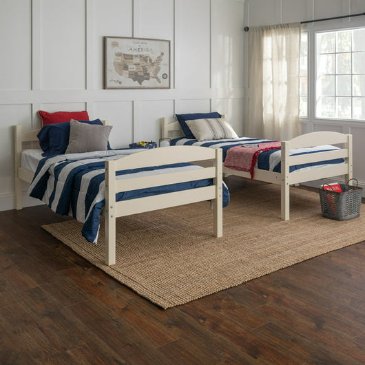 Manor Park Solid Wood Twin Over Twin Bunk Bed, White!

-Brand new in the box 